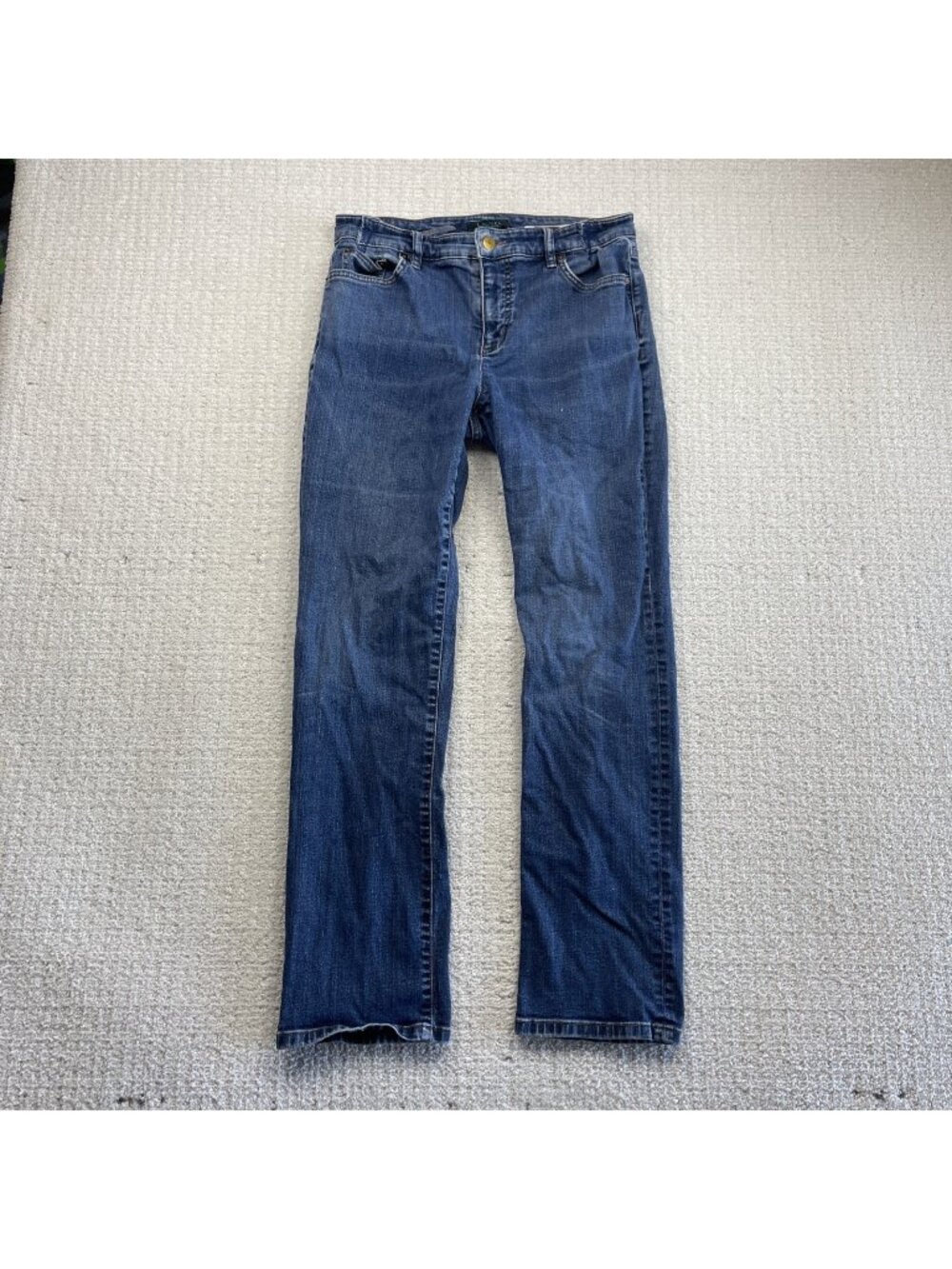 Lauren Ralph Lauren Modern Straight Curvy Blue Denim Stretch Jeans Women's Read